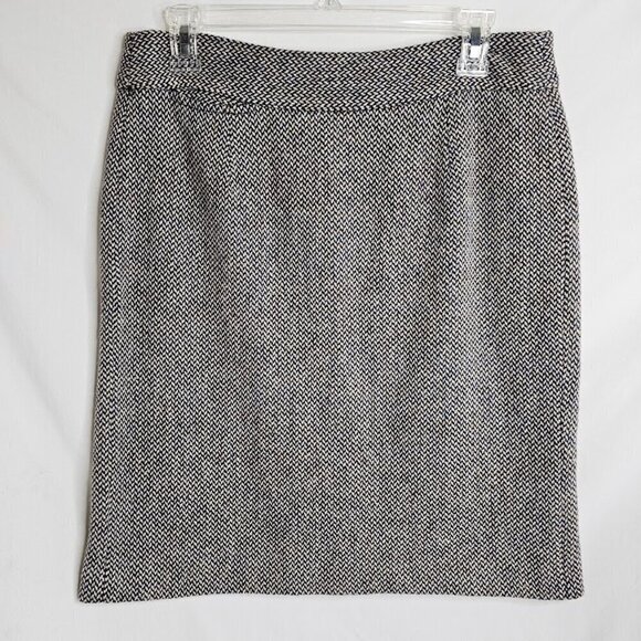 J. CREW Wool Skirt Tweed Pencil GRAY & BROWN size 8 Academia Preppy School Chic - Picture 2 of 7